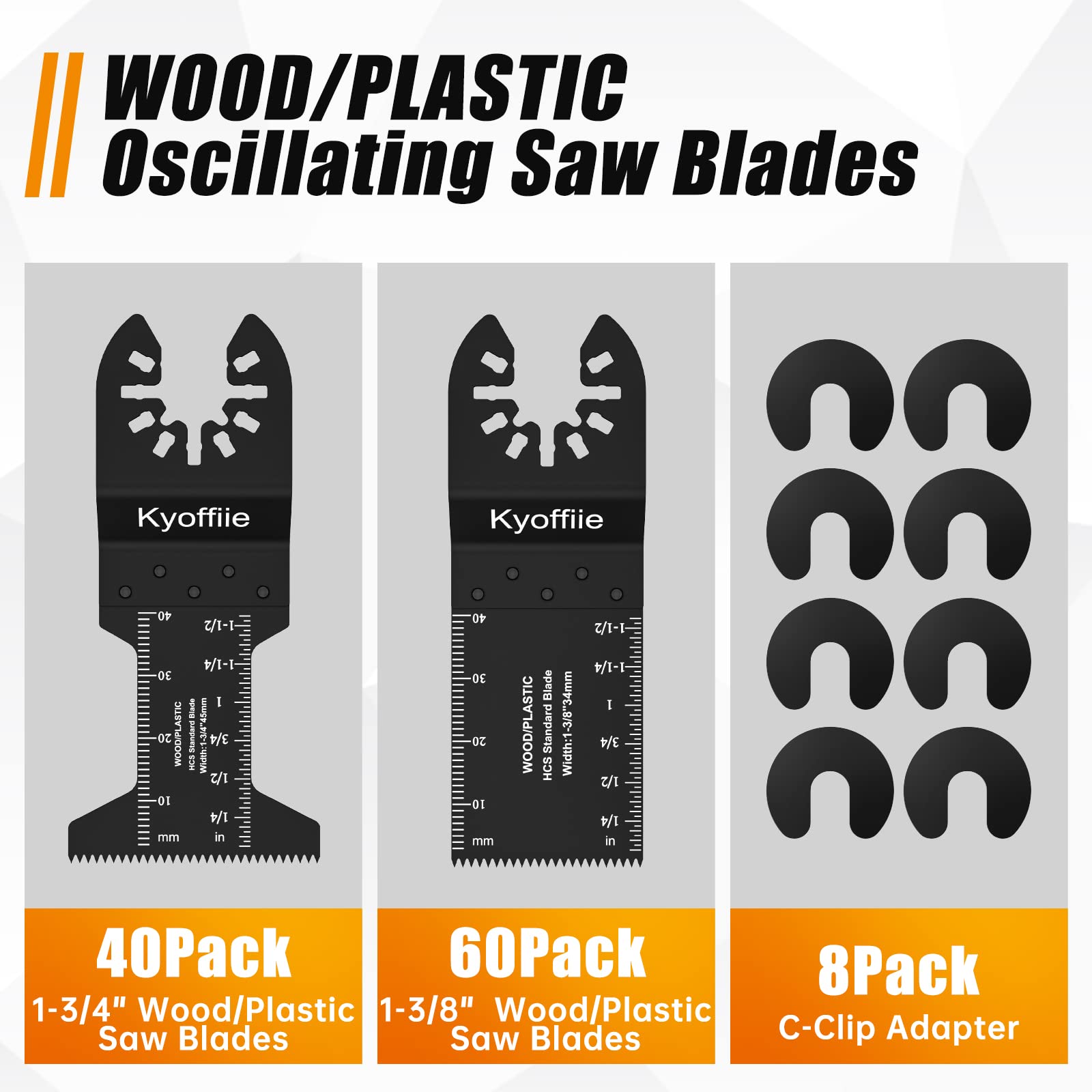 Kyoffiie wood-plastic blade 1-3/4 inch enables faster rough-cut tasks.