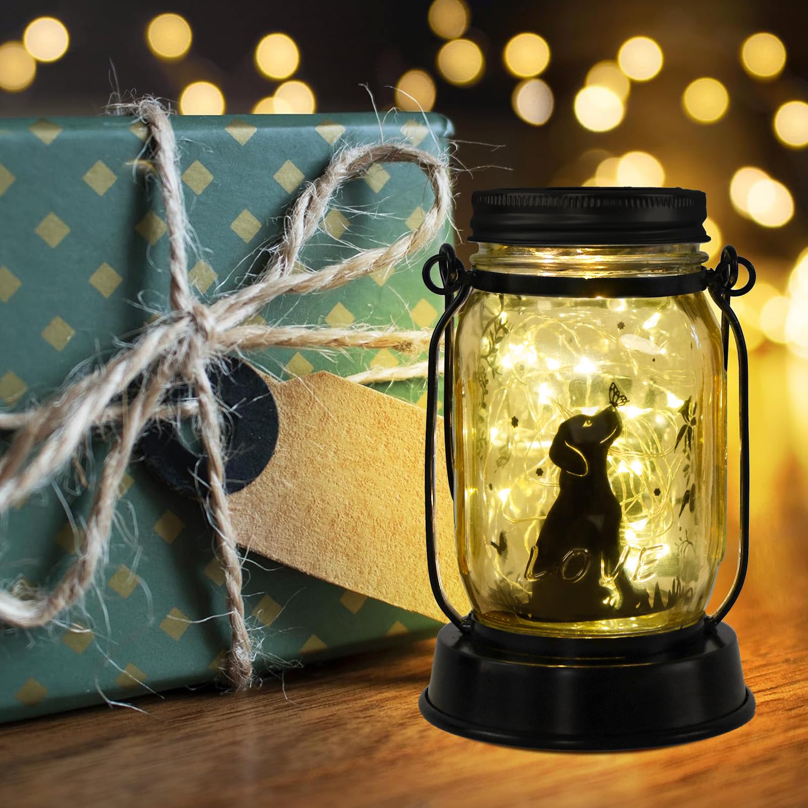 Kyoryuger night glow dog lantern provides soft ambience for decks and pathways.