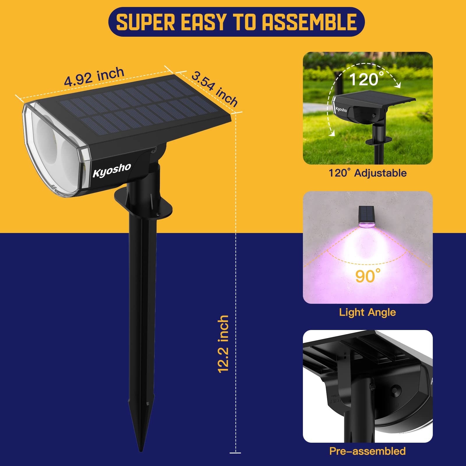 Kyosho color changing solar light on fence edges enhances ambiance and weather resistance.