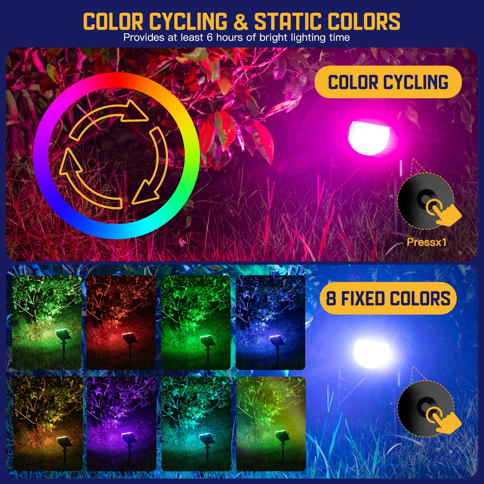 Kyosho color-changing LEDs brighten pools and gardens with vivid hues.