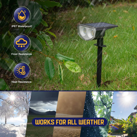 IP67 waterproof design withstands rain and splashes for outdoors.