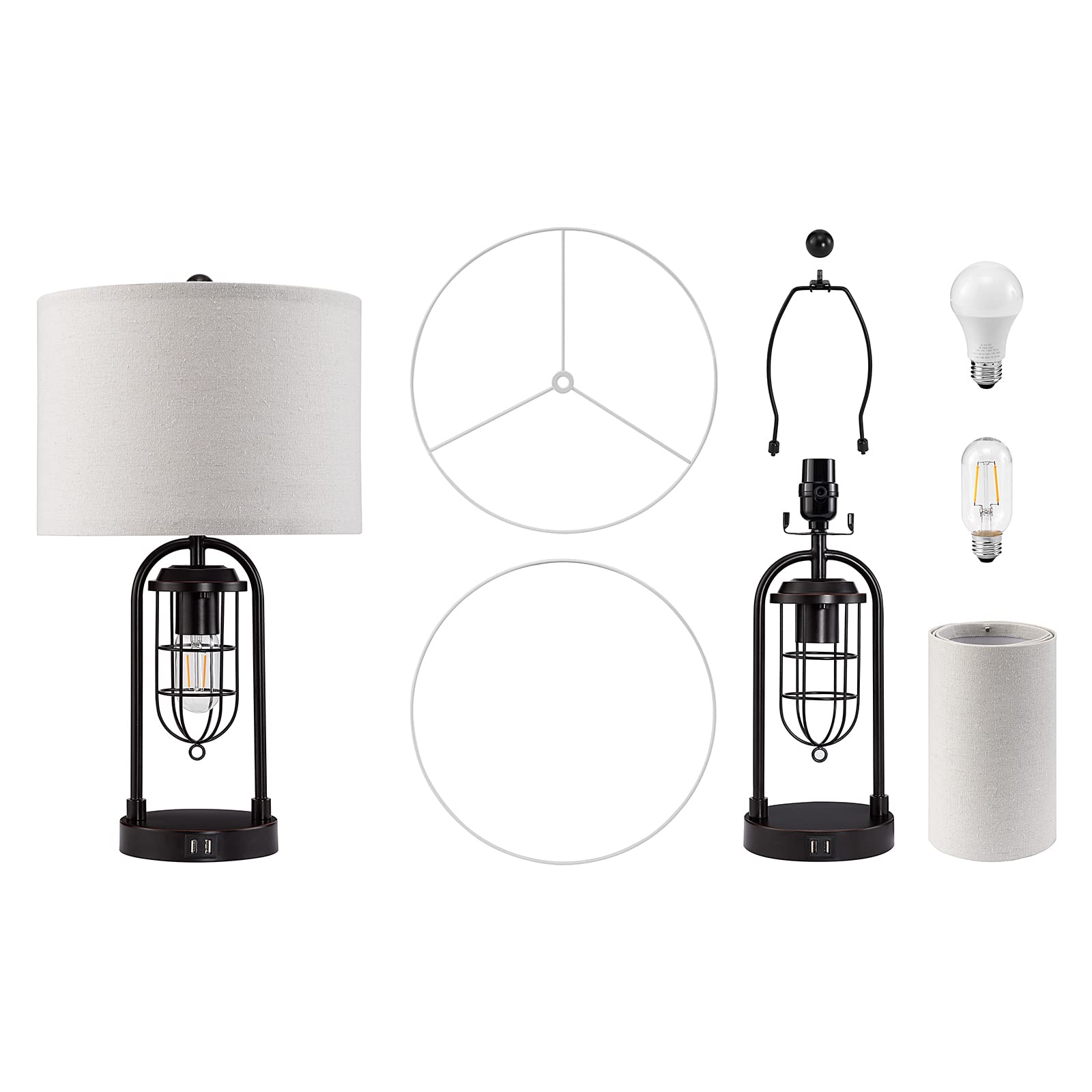 Kyrid bedroom-nightstand setup with lamps in use