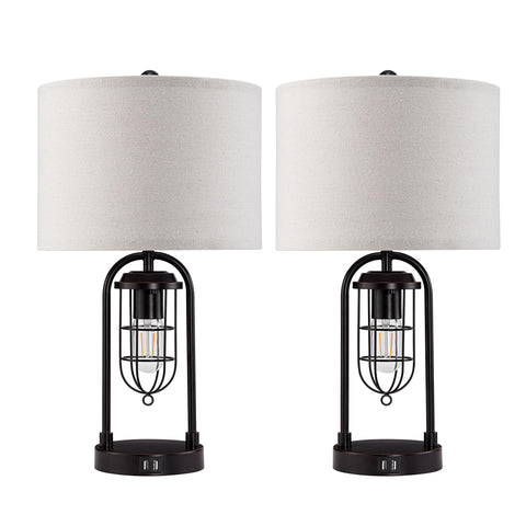Kyrid industrial-modern lamp set in stylish living space