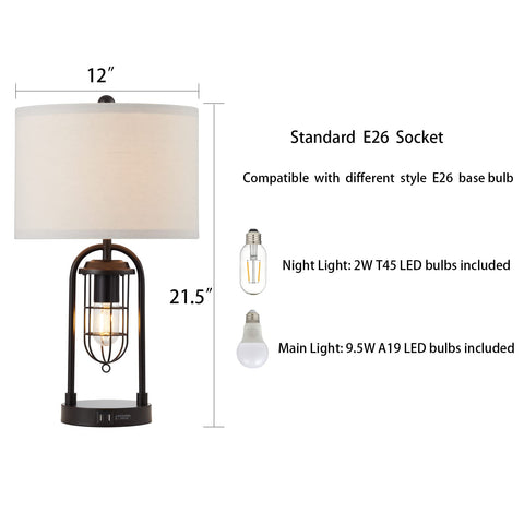Kyrid USB ports visible on lamp front for easy charging