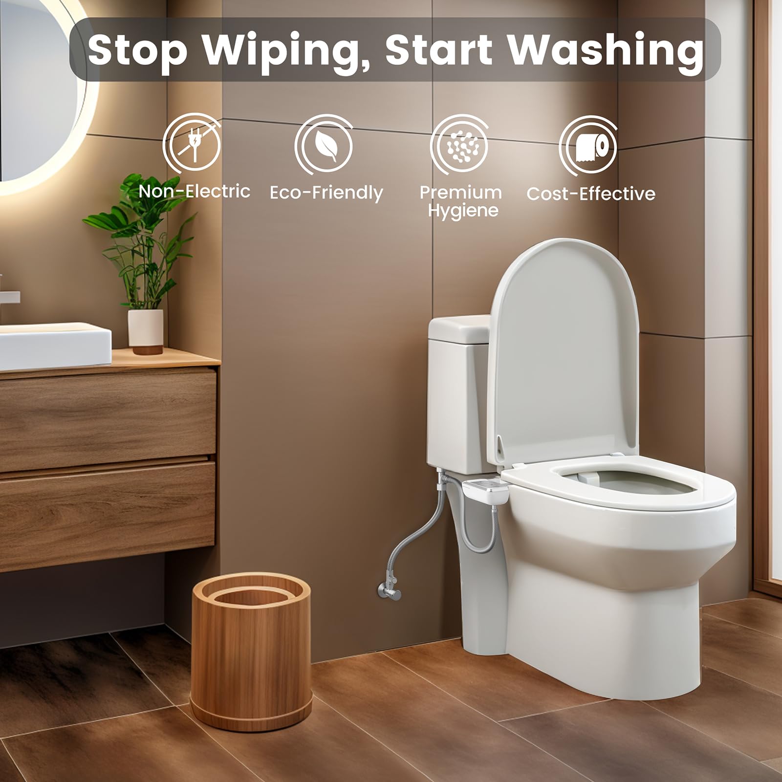 KYUKRI bidet comfort control knob for personalized water pressure.