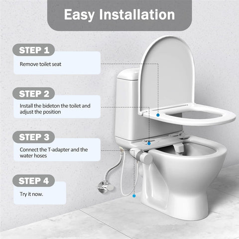 KYUKRI bidet adjustable water spray highlighted for customizable comfort.