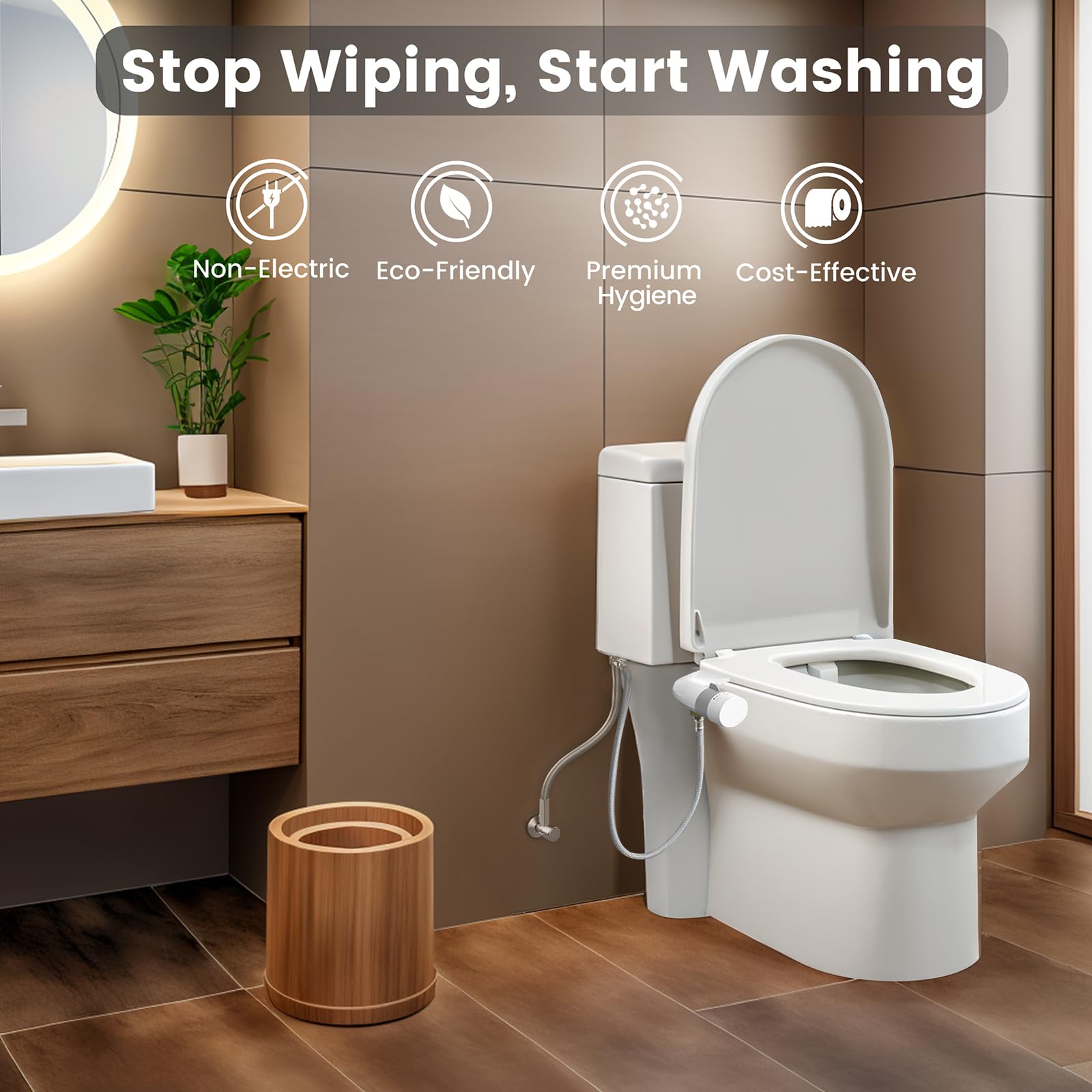 KYUKRI bidet with detachable parts for easy cleaning and maintenance.