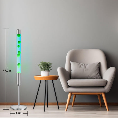 Kyzfy 47.5-inch lamp liquid flow highlighting calming ambience.