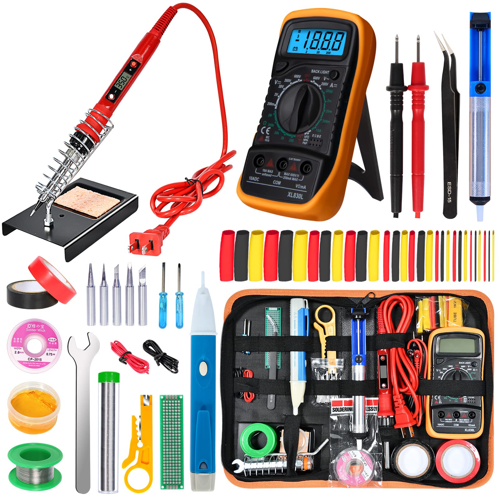 KYZHXVO 80W soldering iron with LCD display for precise temperature control.