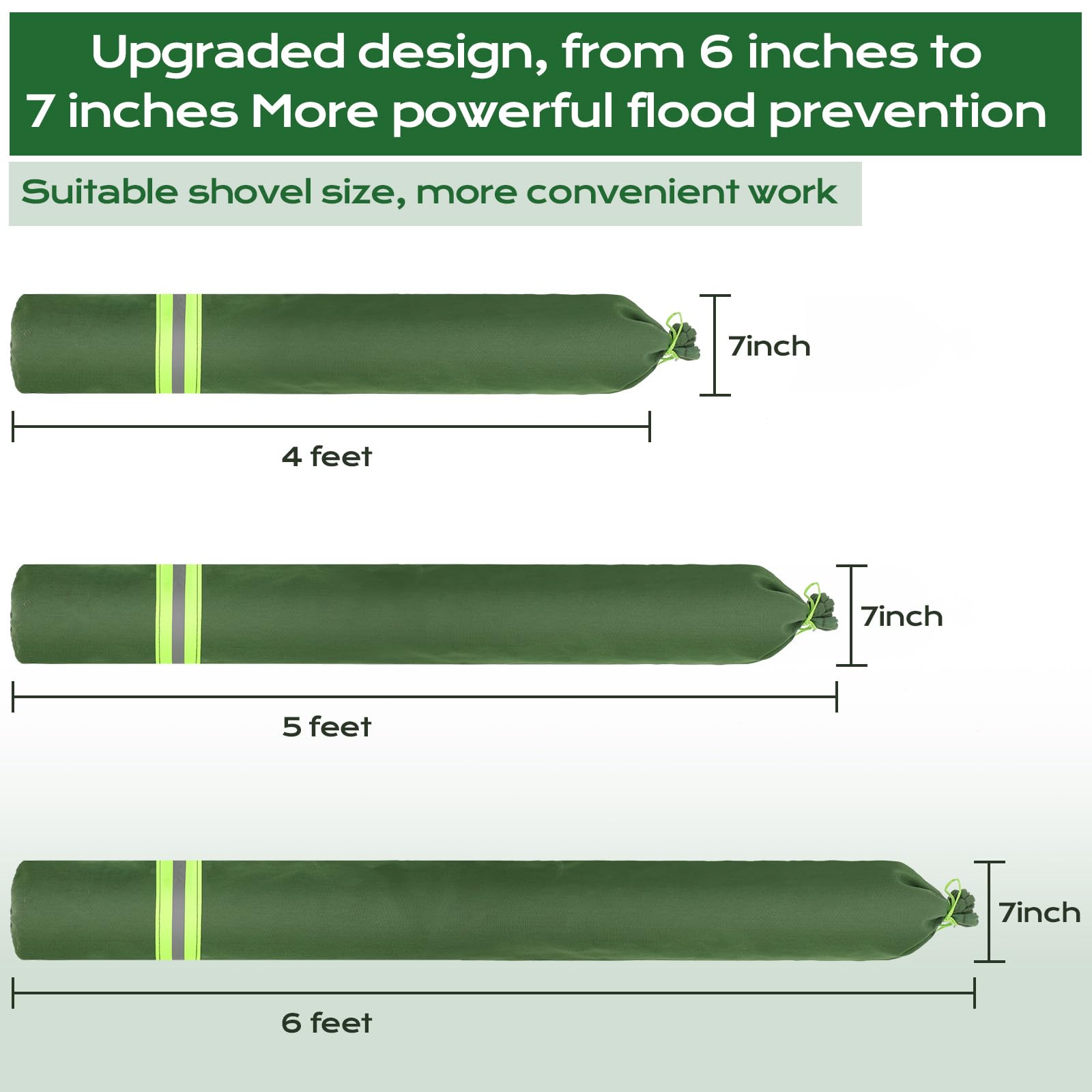 KZCUVNV thickened canvas material provides durable, reusable flood protection.