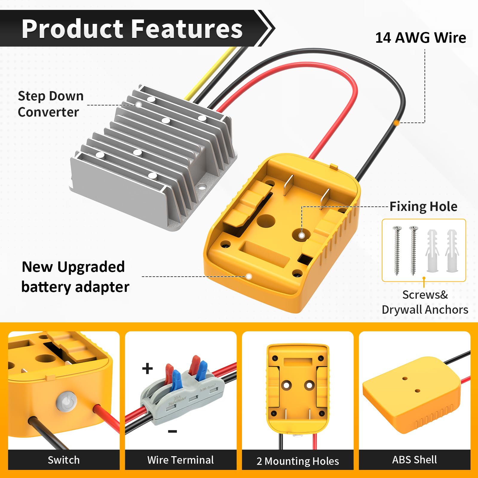 Kzreect 12V output delivers reliable 20A power for DIY projects.