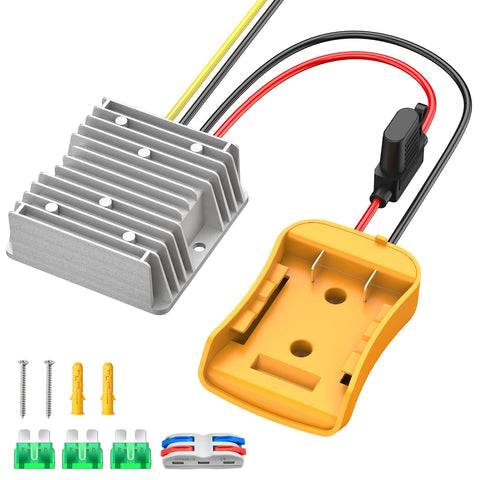 Kzreect 20V to 12V step-down converter front view for compact design and easy mounting
