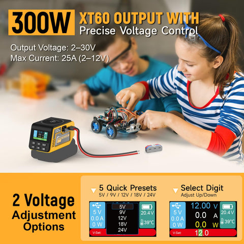 Kzreect adjustable voltage 2 to 30V shown for precise setup