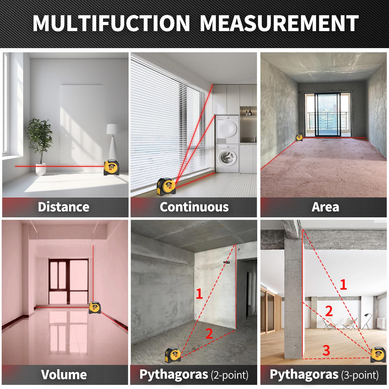 KZXIL compact professional measuring tool for DIY and pro use.