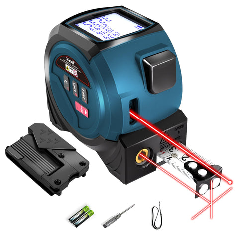 KZXIL laser tape measure with 131 ft range for long-distance checks