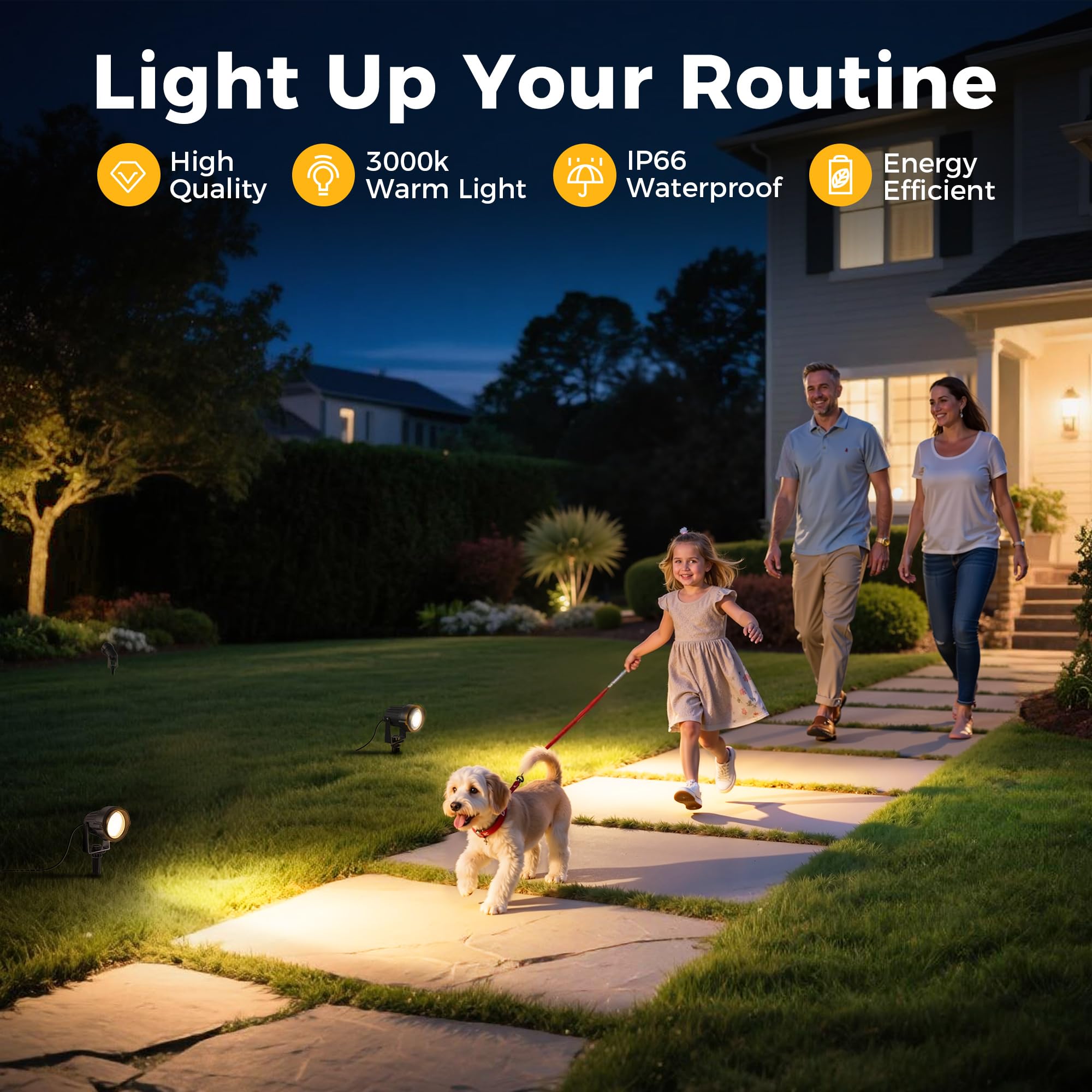L LOHAS LED 120° beam angle enables wide landscape illumination.
