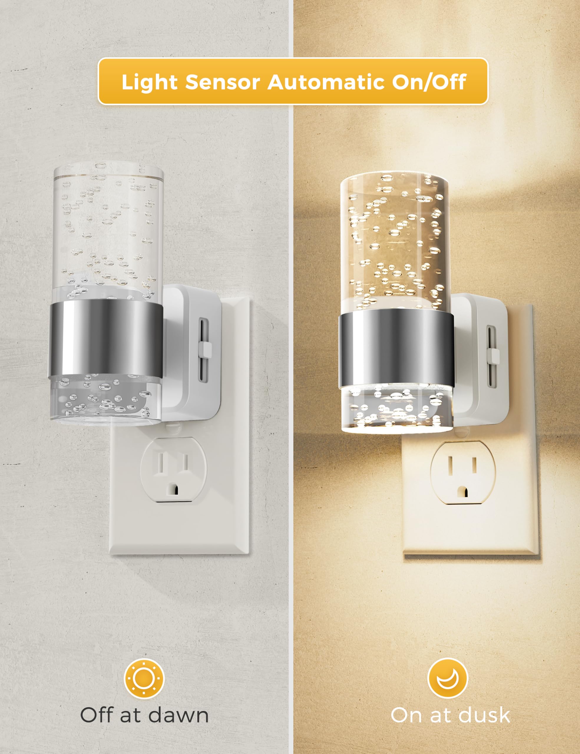 L LOHAS LED acrylic night light with silver ring enhances modern decor.