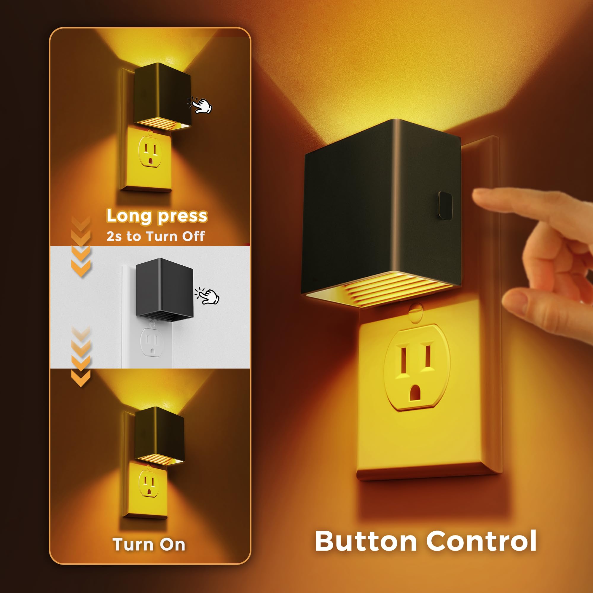 L LOHAS LED amber night light in bathroom with automatic dusk-to-dawn sensor