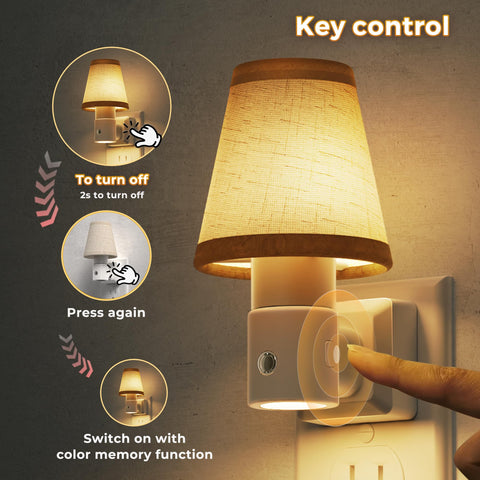L LOHAS LED beige fabric shade closeup shows Boho style and warm glow.