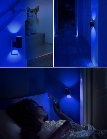 L LOHAS LED night light in a bedroom complements modern decor