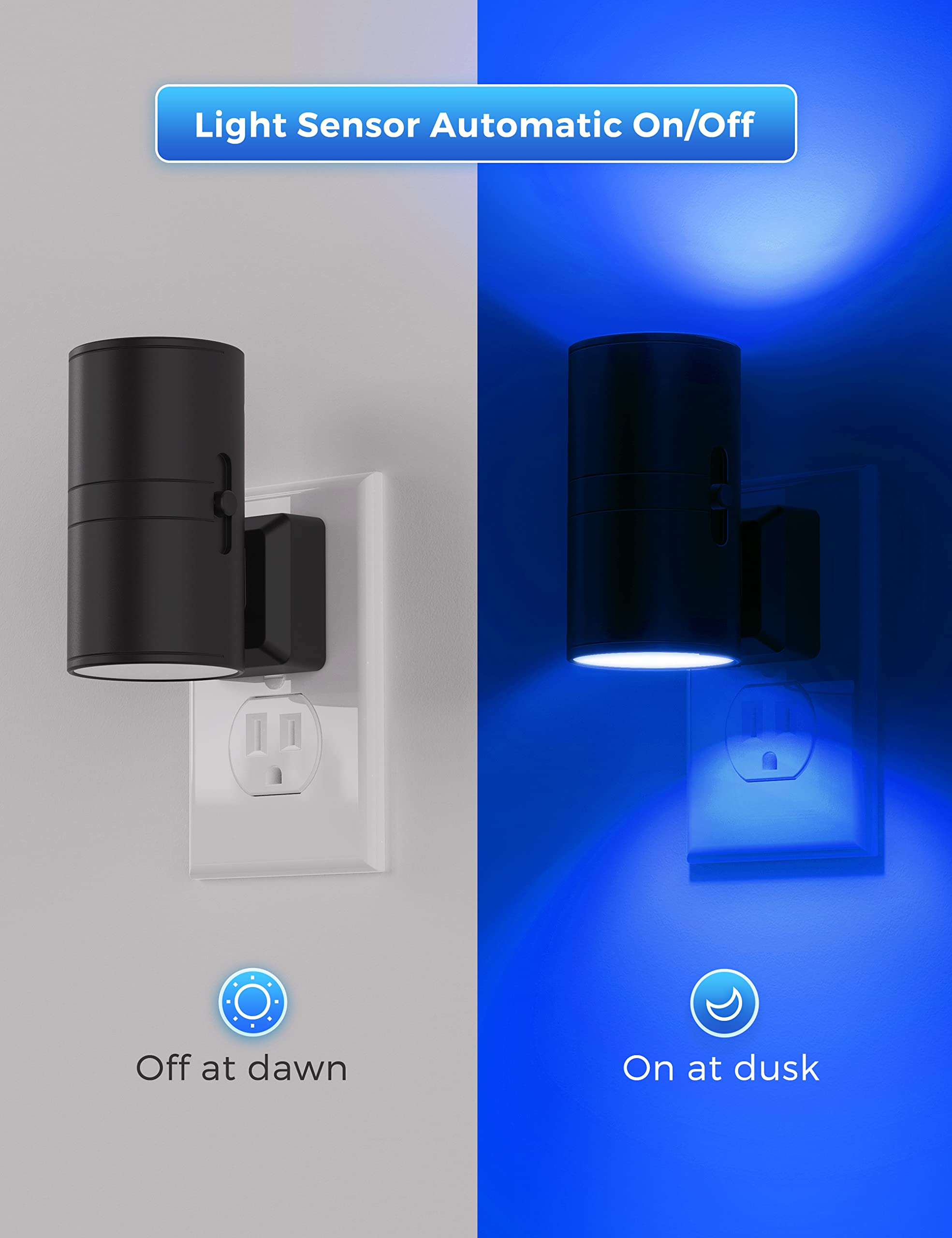 L LOHAS LED blue night light with dimmable slider for adjustable brightness