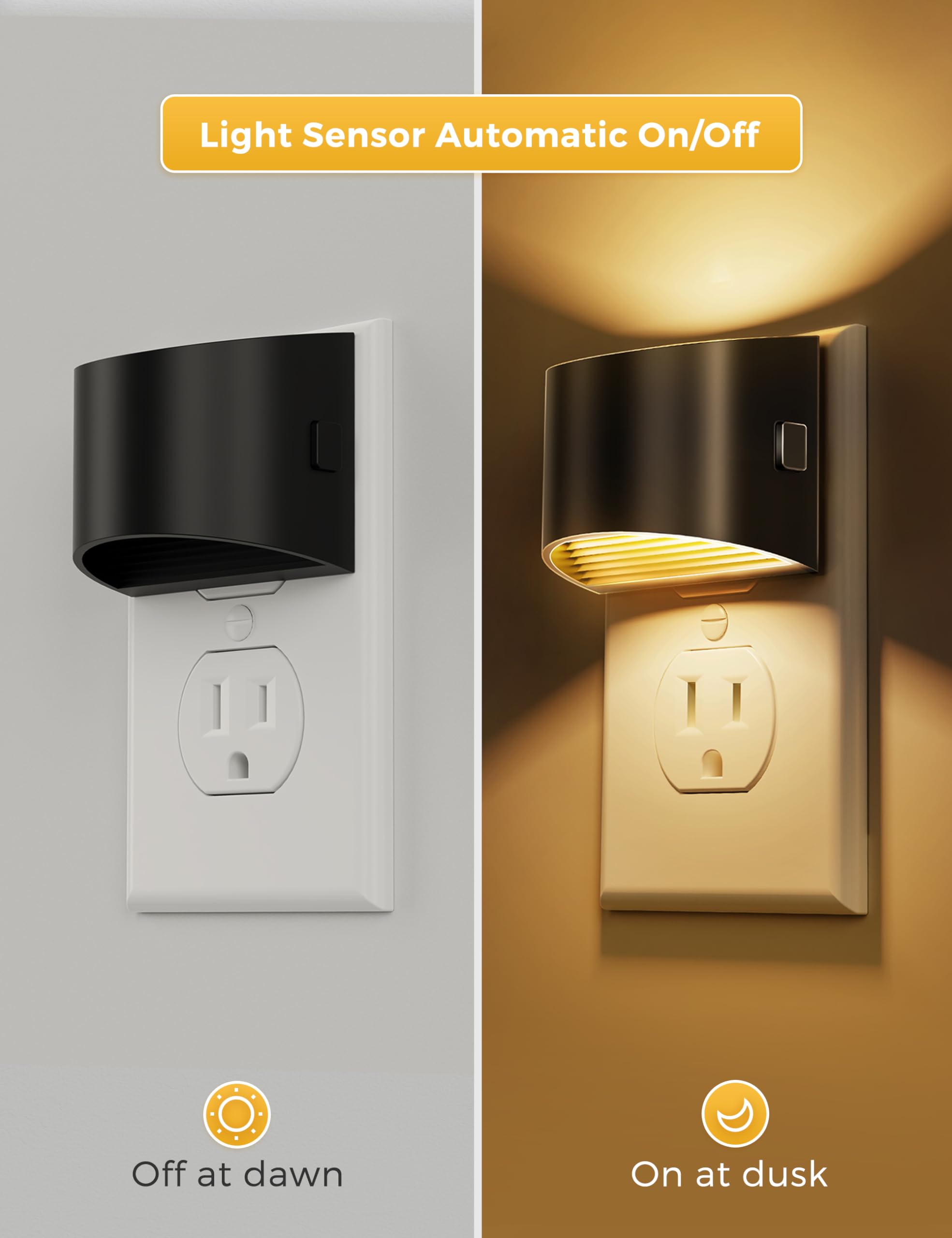 L LOHAS LED brightness-adjustable night light with three levels for any room.