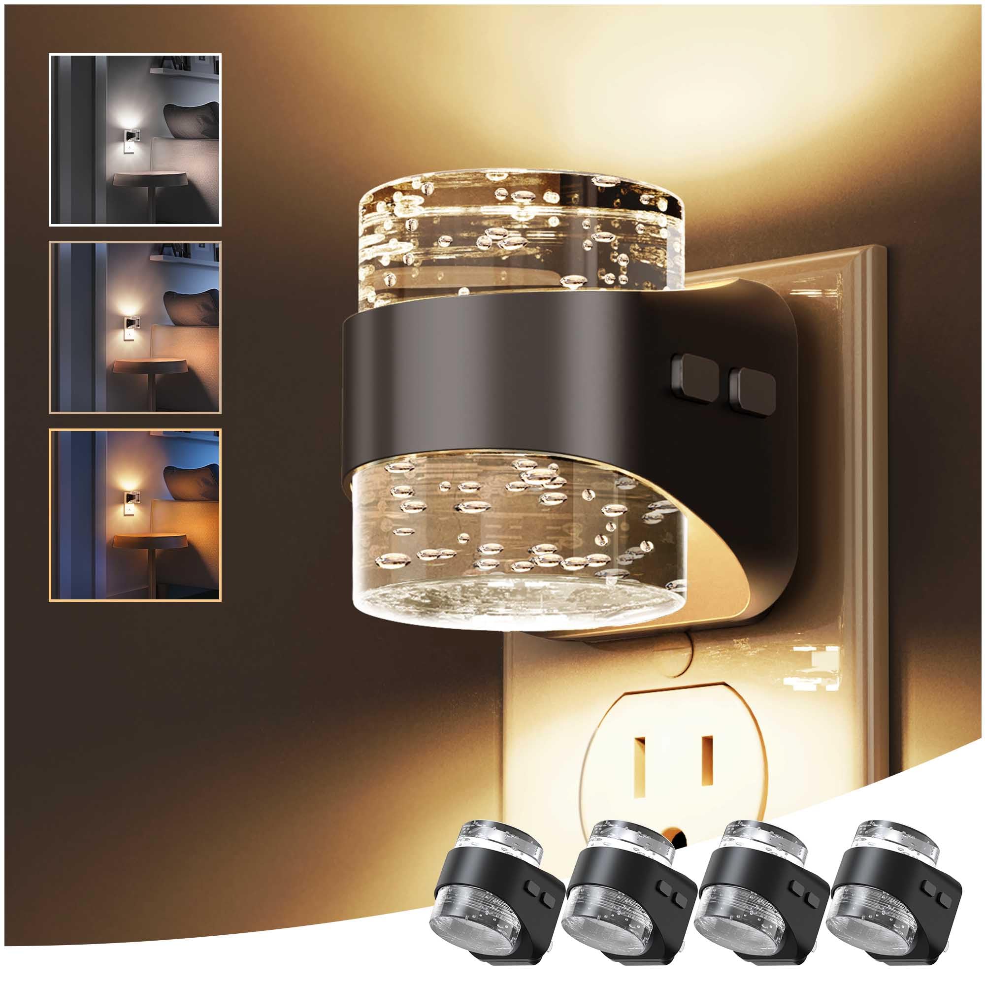 L LOHAS LED bubble night light plugged into wall for a soft ambient glow in bedrooms