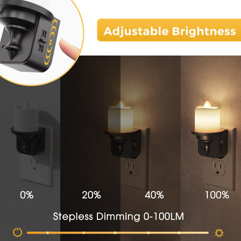 L LOHAS LED candle night light dimmable from 0 to 100 lm for adjustable brightness