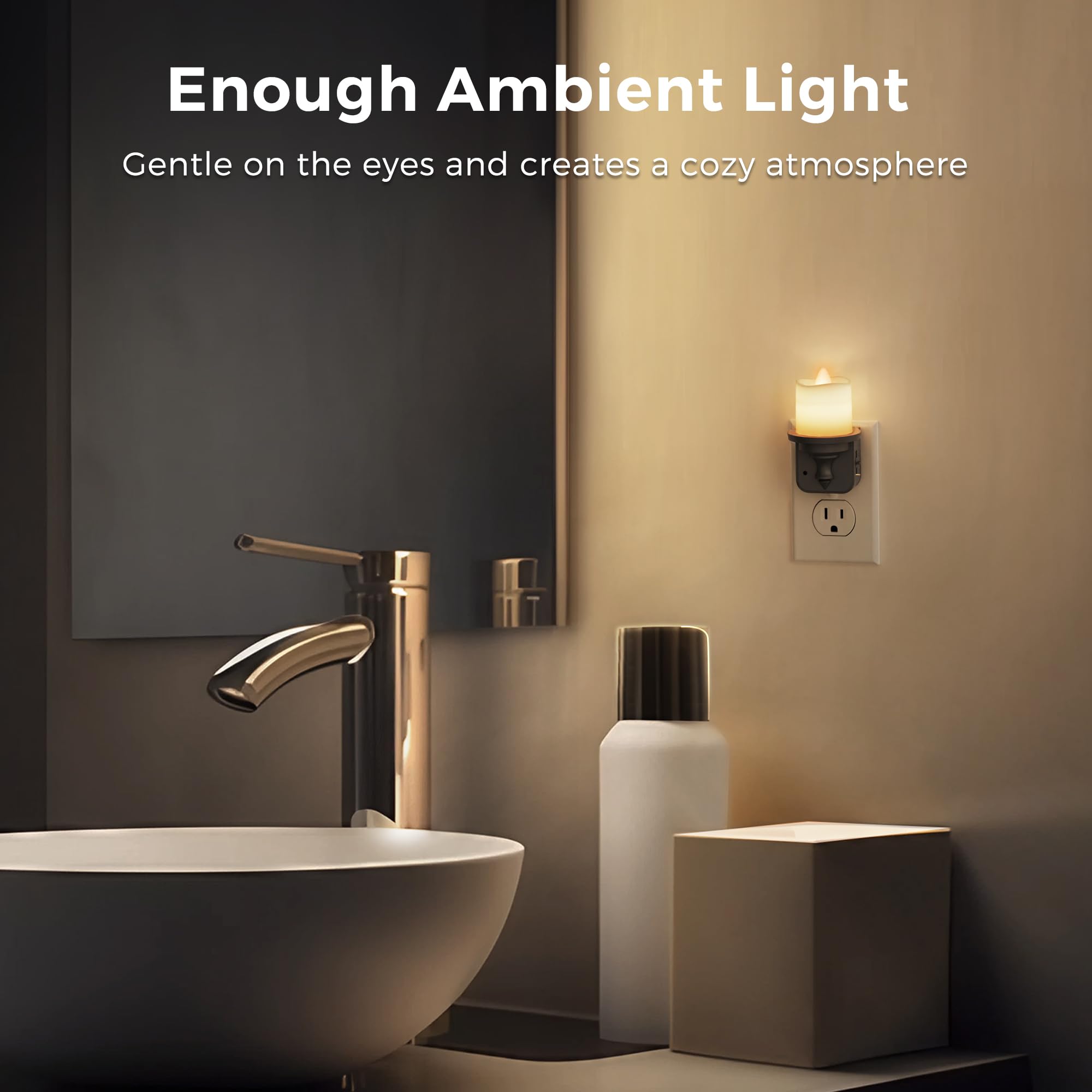 L LOHAS LED candle night light soft white 3000K warmth for relaxing spaces