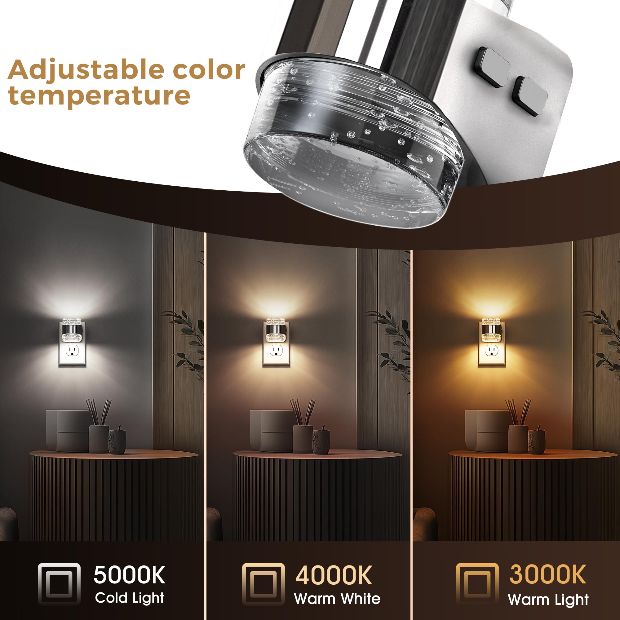 L LOHAS LED compact wall-plug night light fits any outlet.