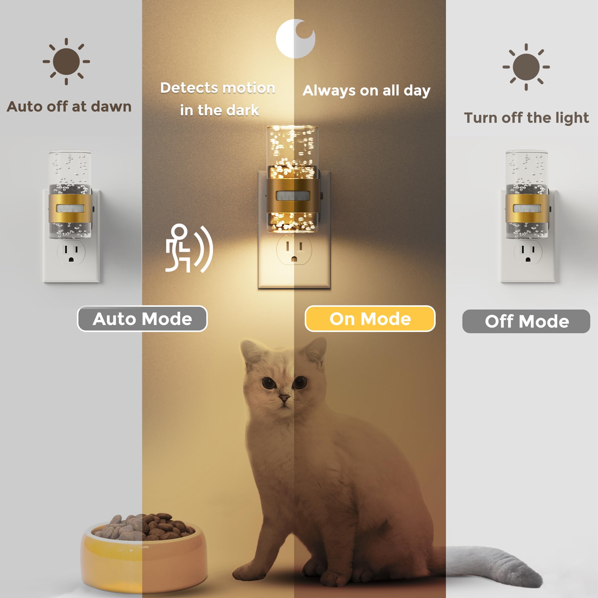 L LOHAS LED dimmable night light with side slider dimmer for adjustable brightness