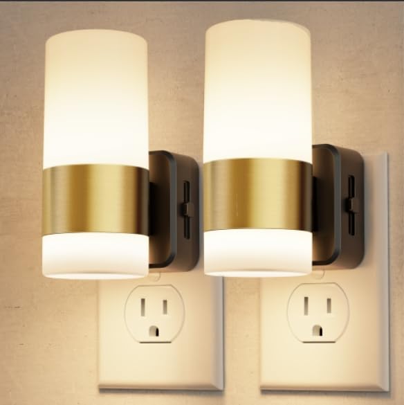 L LOHAS LED duo-pack plug-in night lights for safe hallway navigation.