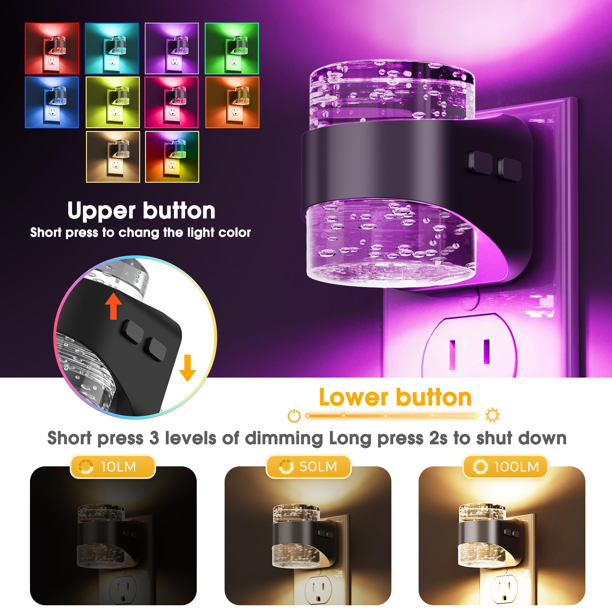 L LOHAS LED dusk-to-dawn sensor Night Light quietly illuminates hallways at night.