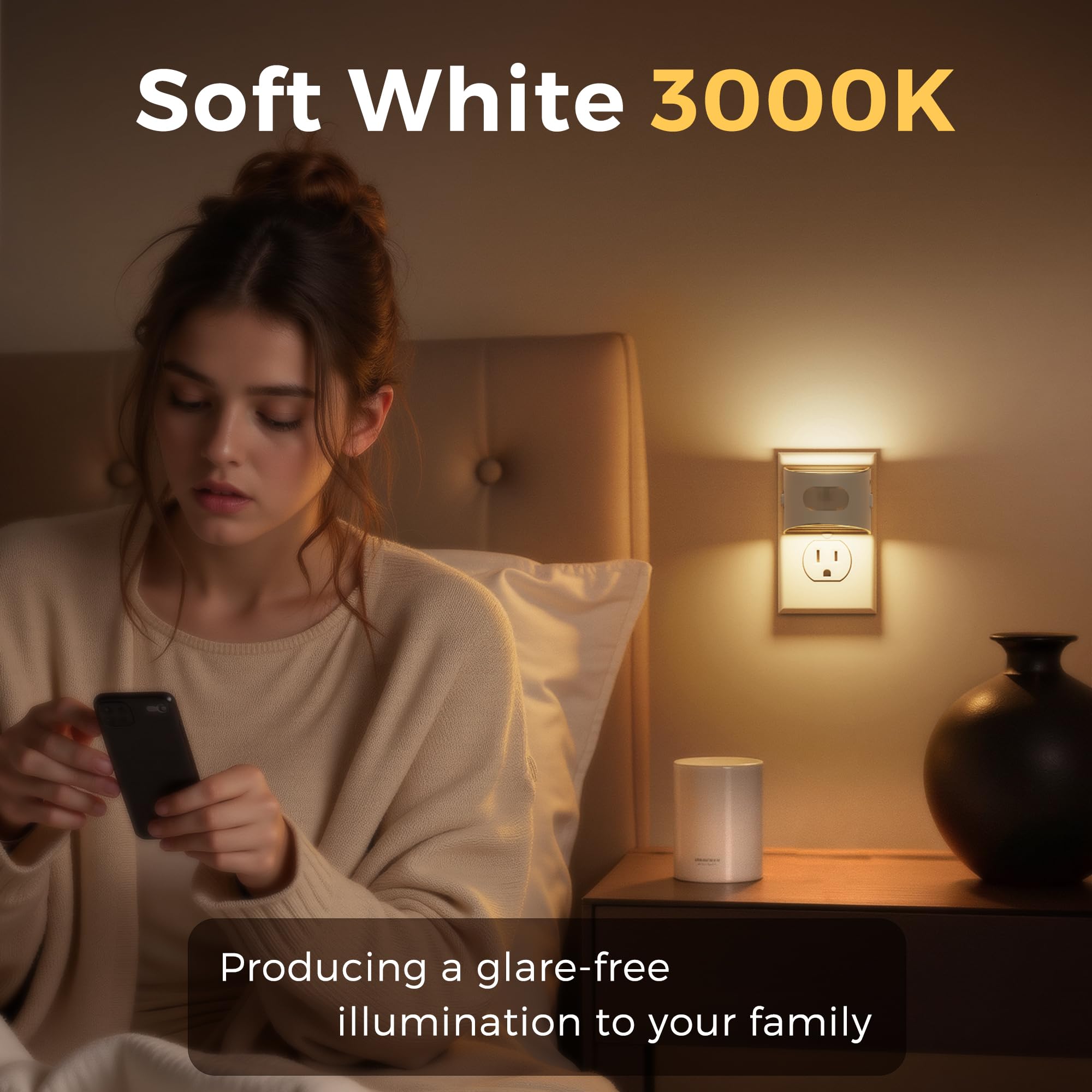 L LOHAS LED dusk-to-dawn night light activates automatically at night.