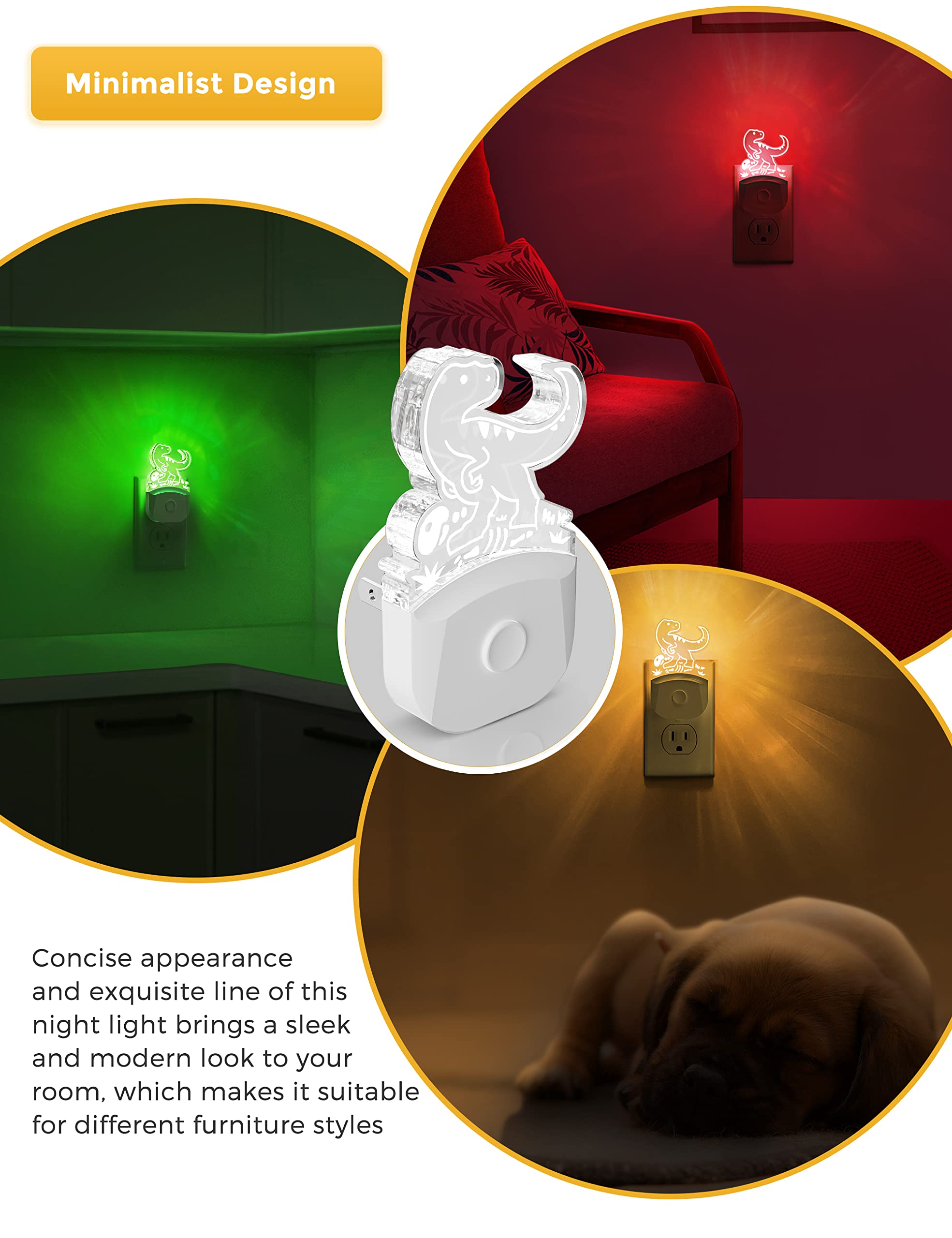 L LOHAS LED Velociraptor night light saves energy with 0.5W power draw