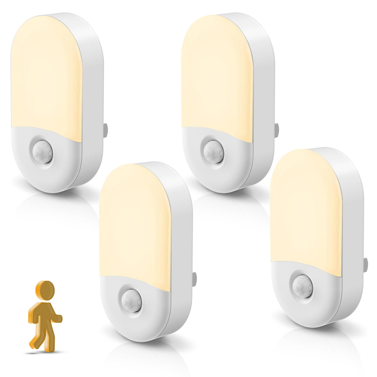 L LOHAS LED four-pack wall-plug night light for easy hallway illumination.