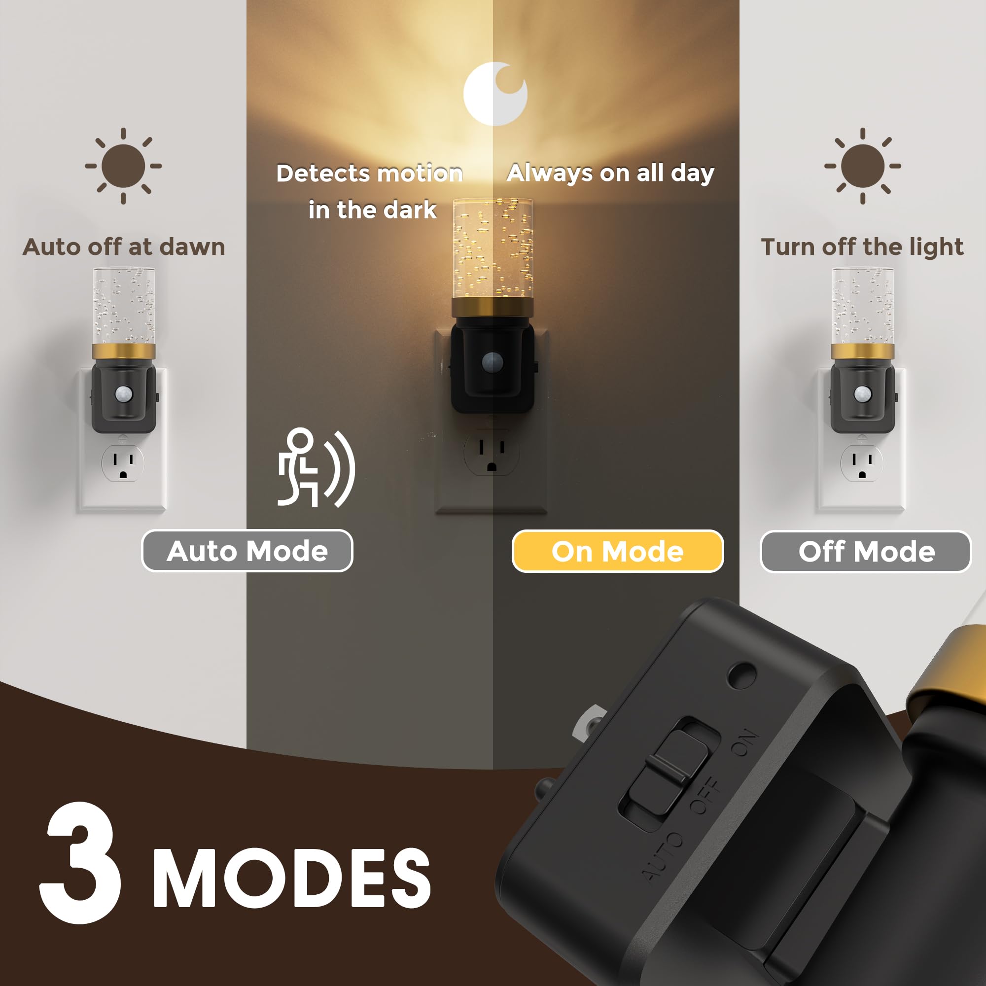 L LOHAS LED night light auto mode activates on motion in dark hallways.