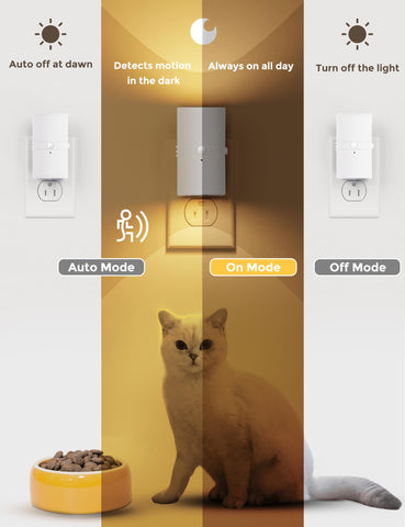 L LOHAS LED motion sensor night light pack-2 back view for easy plug-in installation.