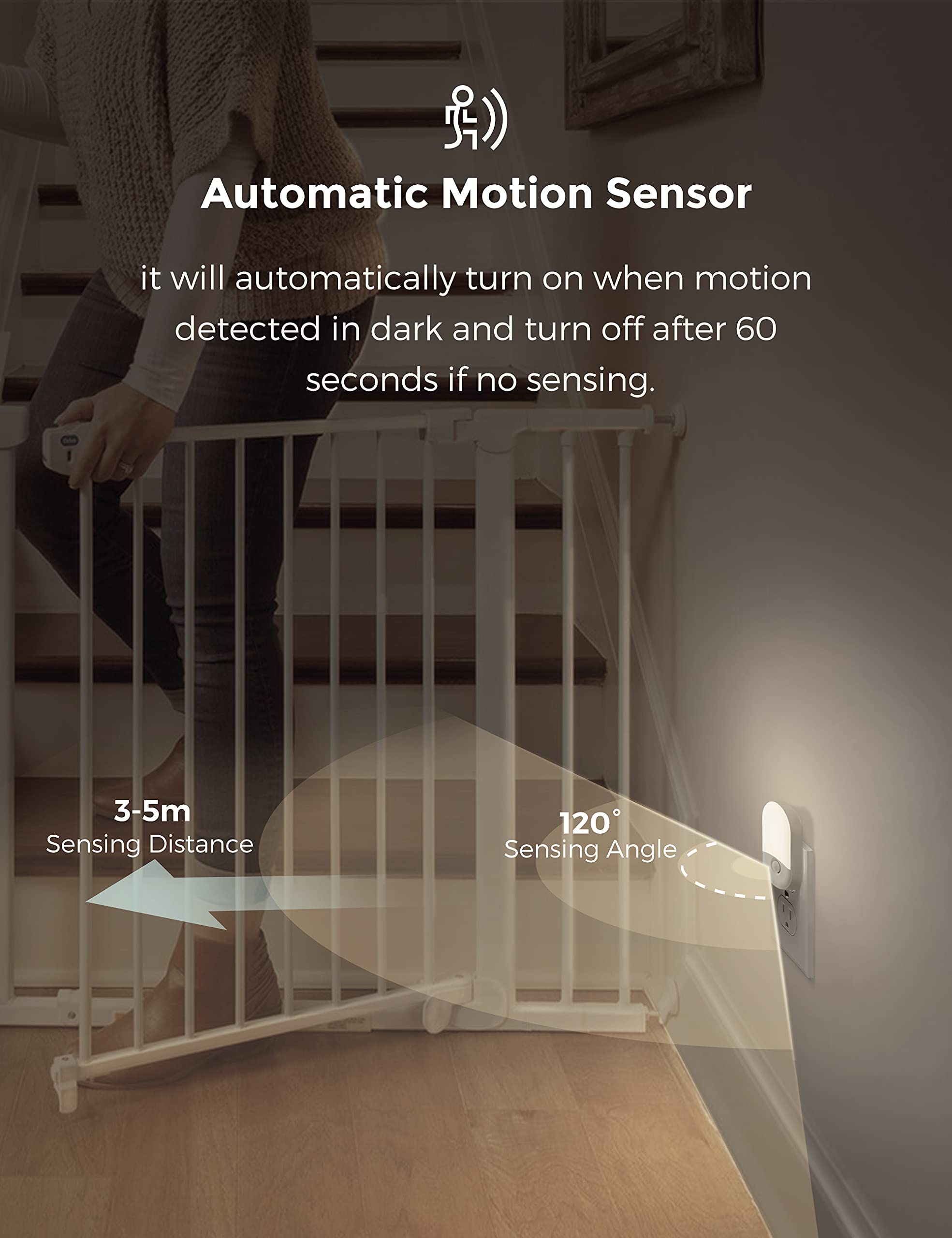 Kitchen, stairwell and hallway lighting with motion activation.