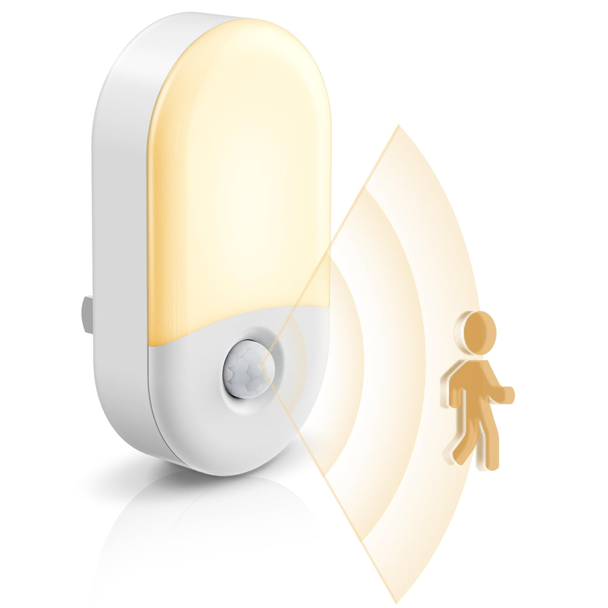 L LOHAS LED motion sensor night light on wall plug for safe night navigation.