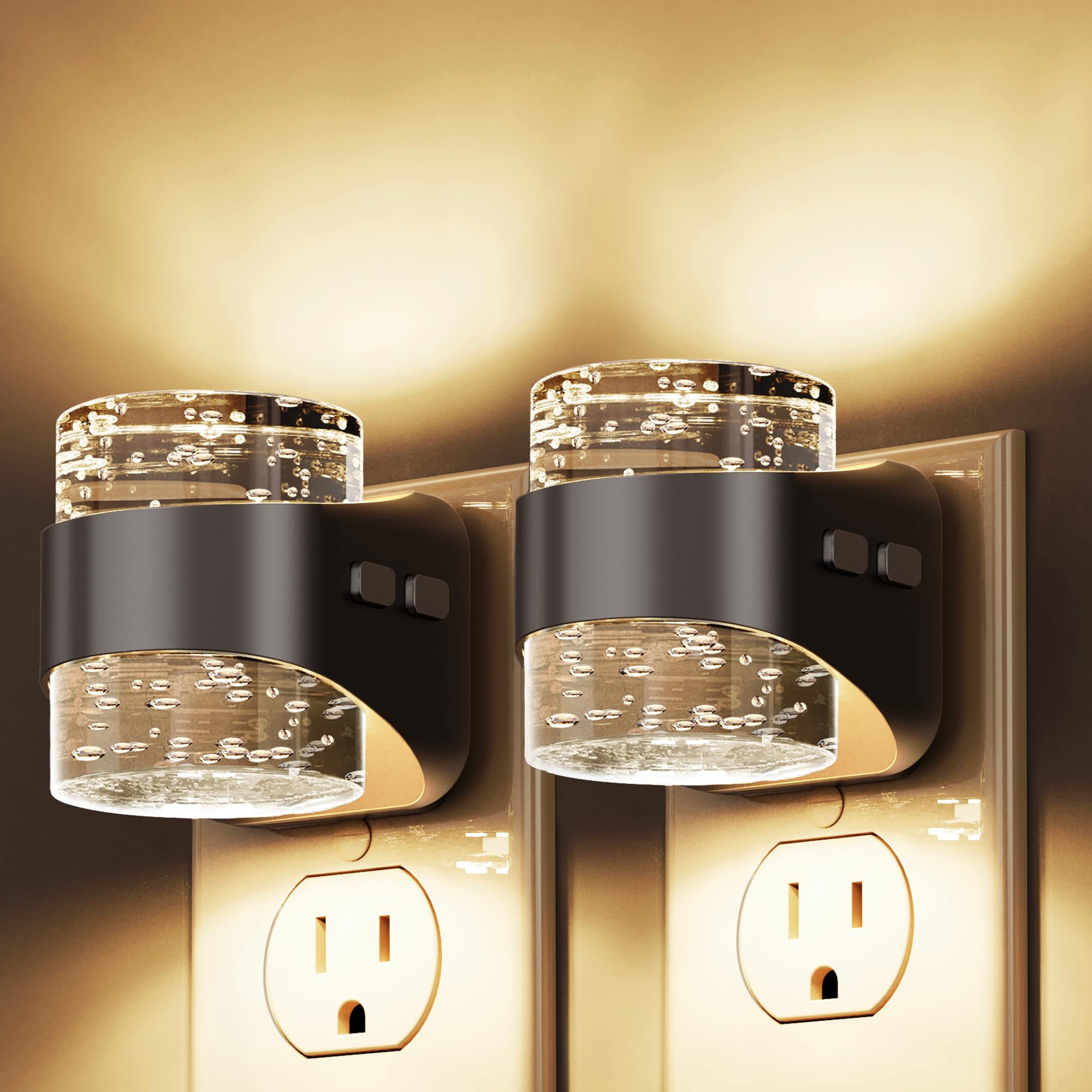 L LOHAS LED night light 2-pack with bubble glow for bedrooms and hallways.