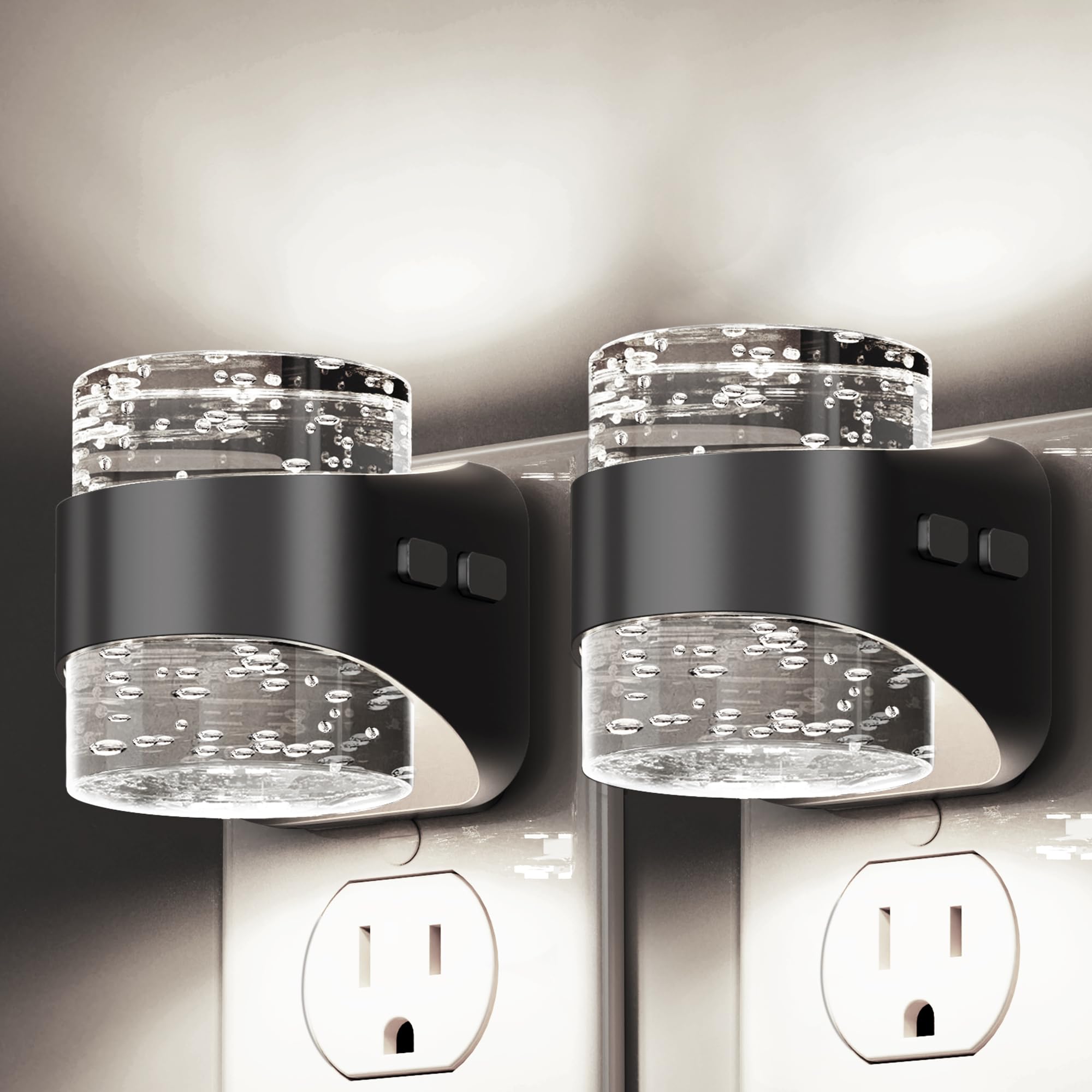 L LOHAS LED bubble night light two-pack with dual glow for hallway navigation