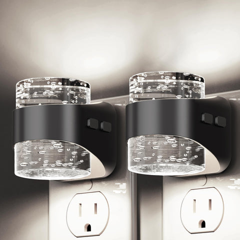 L LOHAS LED bubble night light two-pack with dual glow for hallway navigation