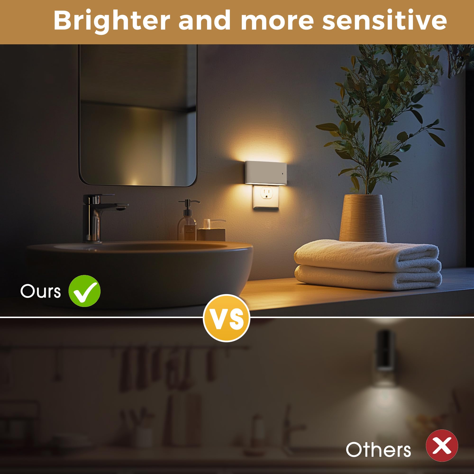 L LOHAS LED night light 2-pack with dusk-to-dawn sensor in action