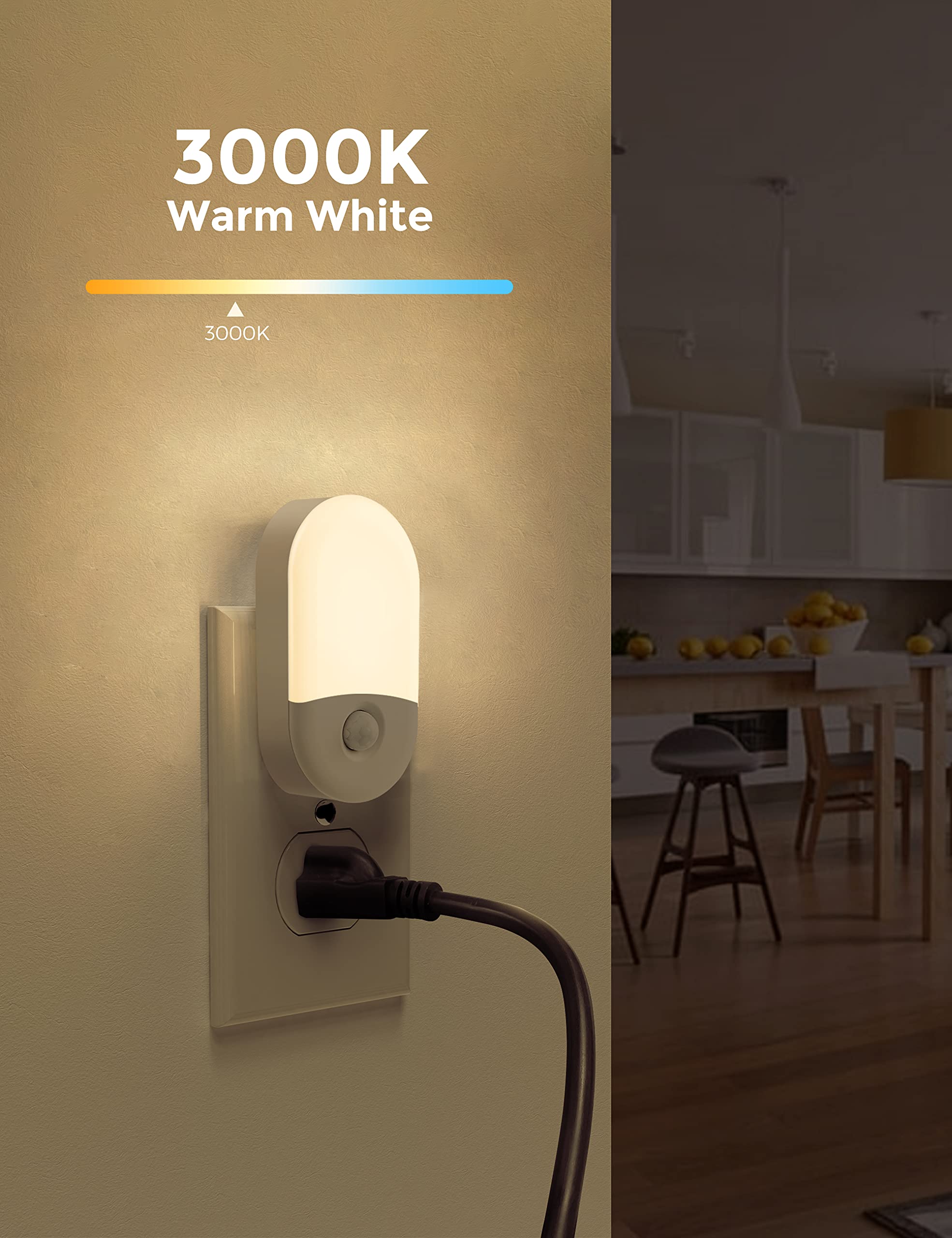 L LOHAS LED 2-pack night light in use for hallways.
