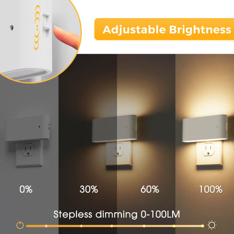 L LOHAS LED night light 2-pack plugged into wall for seamless installation
