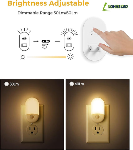 L LOHAS LED 3000K warm white night light creates cozy bedrooms.