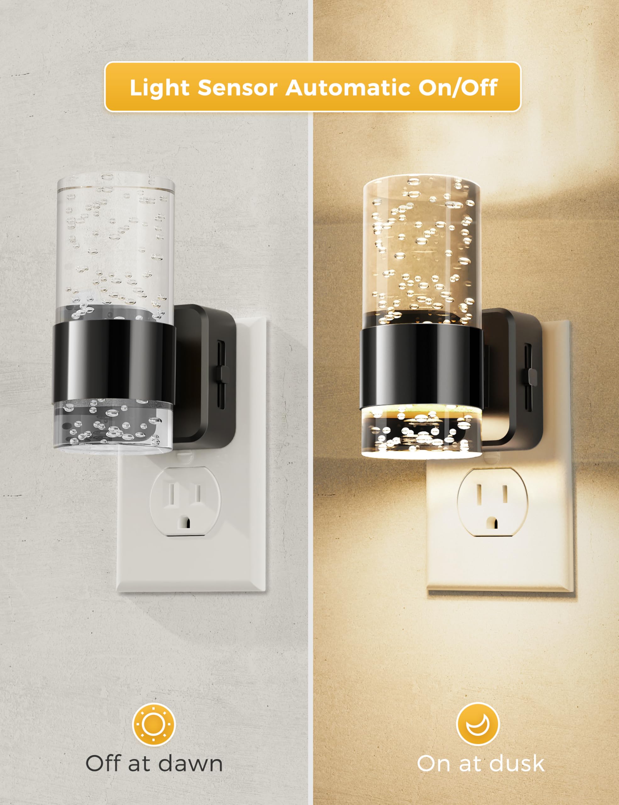 L LOHAS LED acrylic night light with black ring adds sleek style