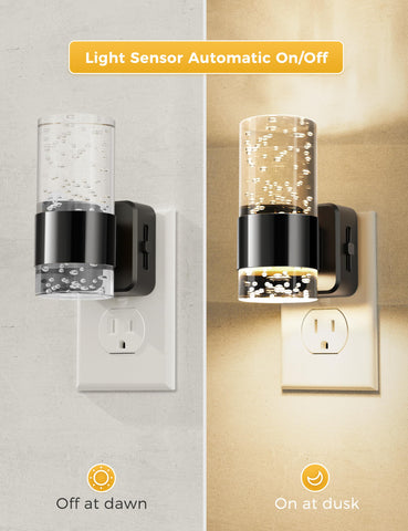 L LOHAS LED acrylic night light with black ring adds sleek style