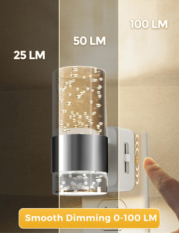 L LOHAS LED Night Light acrylic design with silver ring adds modern decor.